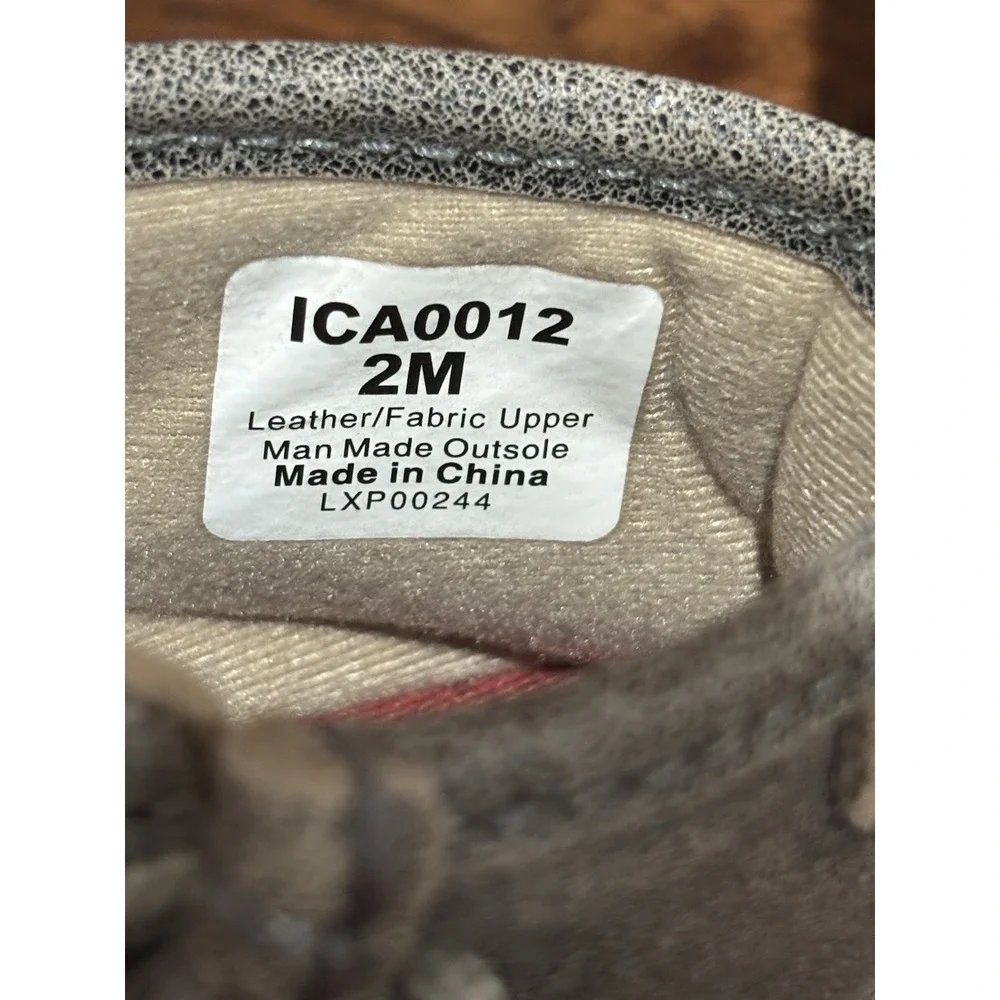 Twisted X Toddler Gray Mocs Size 2M Lace Up, ICA0012, Western Baby Shoes
